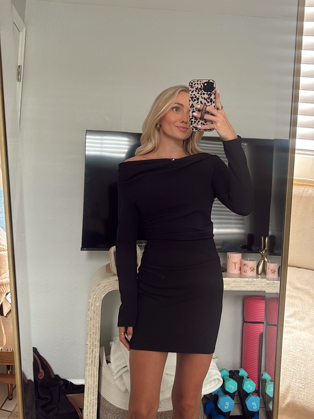 NWT H&M Black Long Sleeve Mini Dress